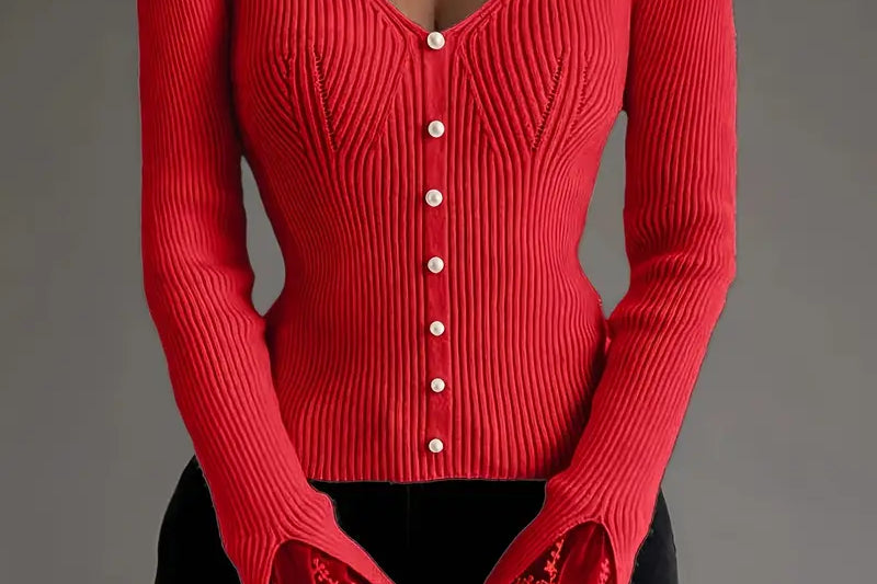 Skylar | Ribbed V-Neck Top