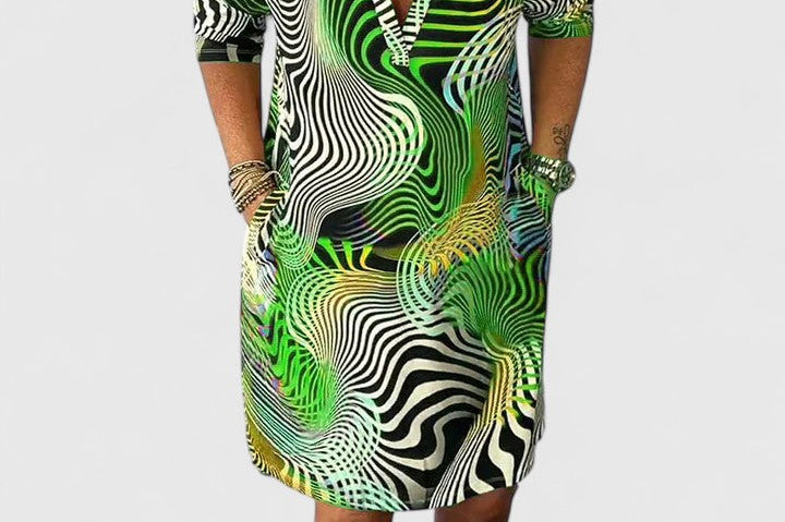 Helinae™ | Sophisticated V-neck Dress
