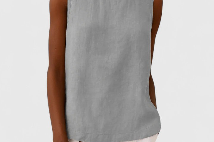 Anastine | Elegant Top with Roll Collar
