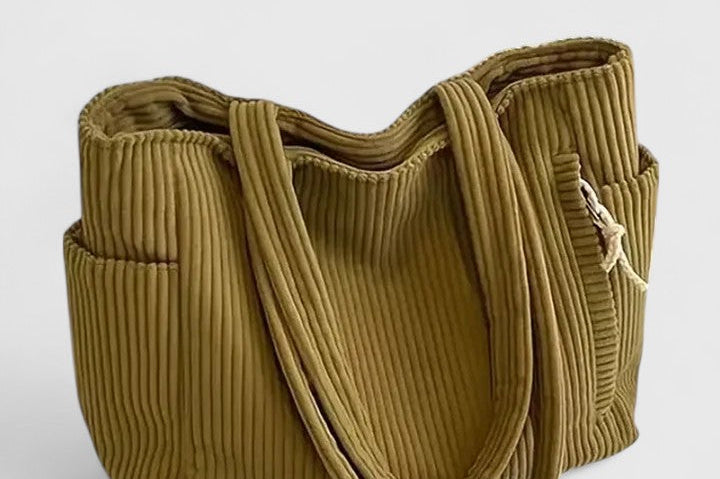 Liorane | Luxurious Ribbed Tote Bag with Cord Detail