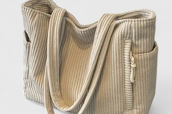 Liorane | Luxurious Ribbed Tote Bag with Cord Detail