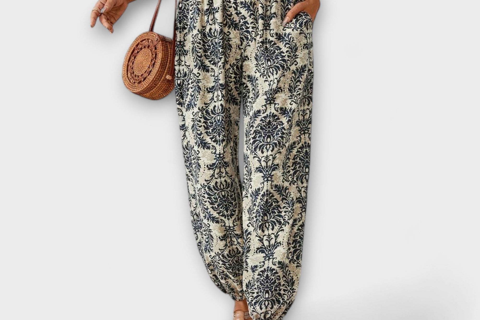 Scarlett - Pants with Ethnic Graphic