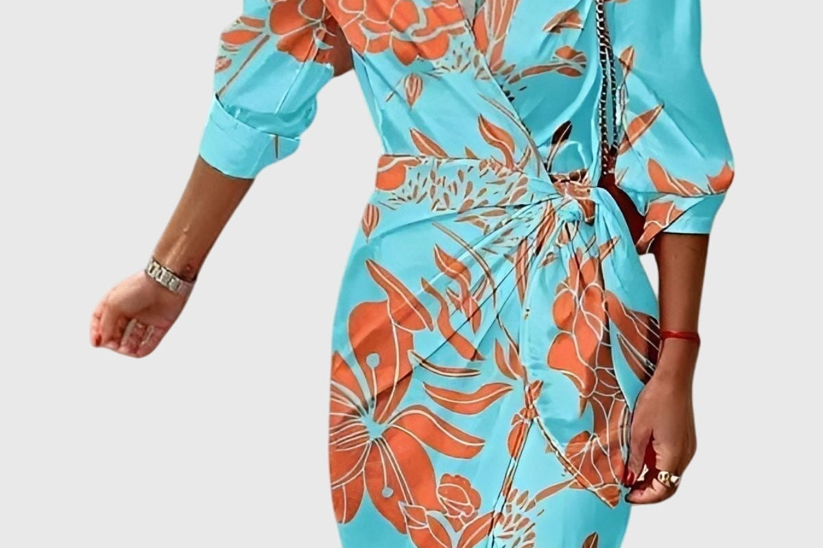 Everly™ | Elegant Wrap Dress with Print