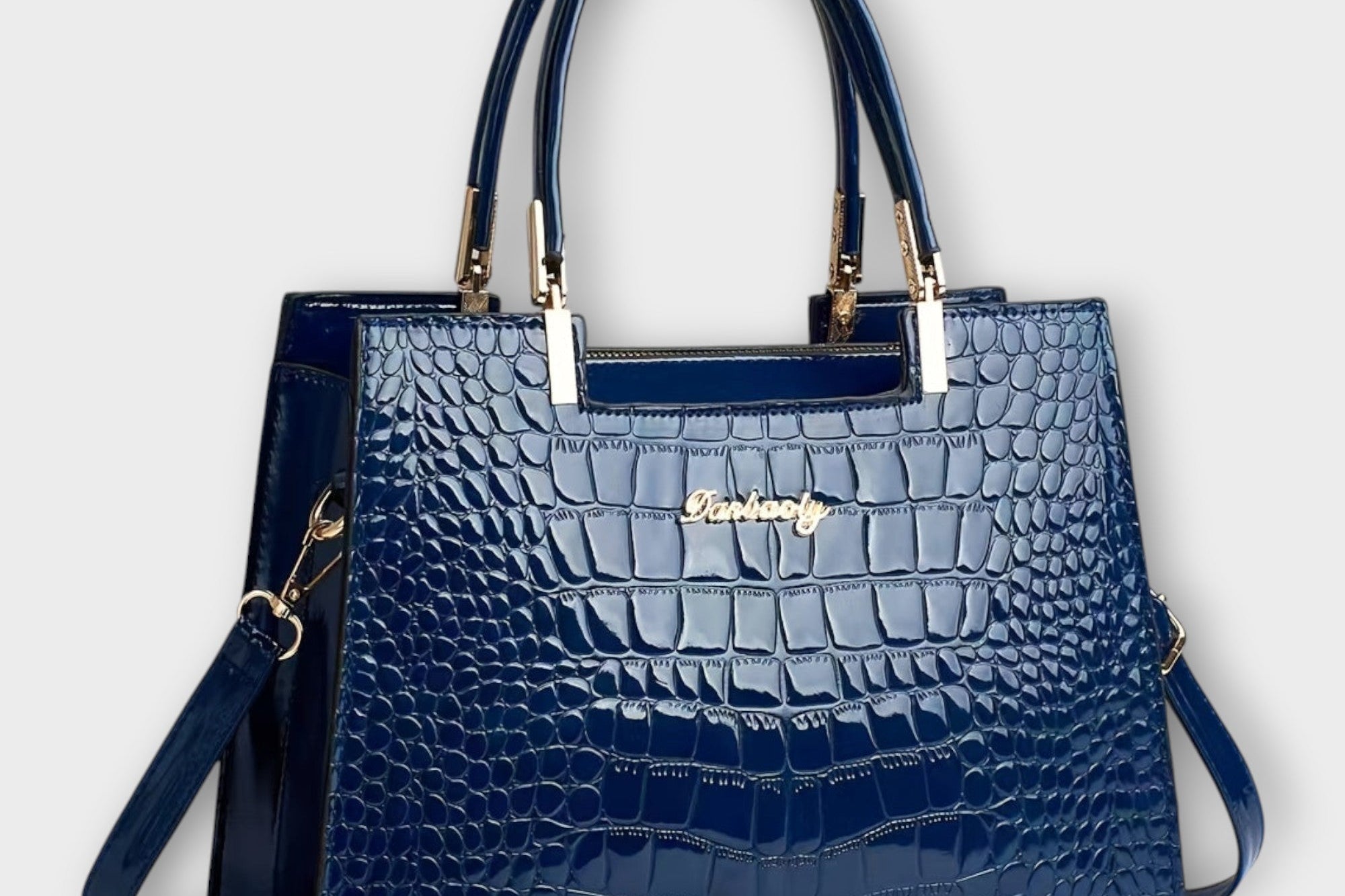 Olivia - Glossy Crocodile Pattern Handbag