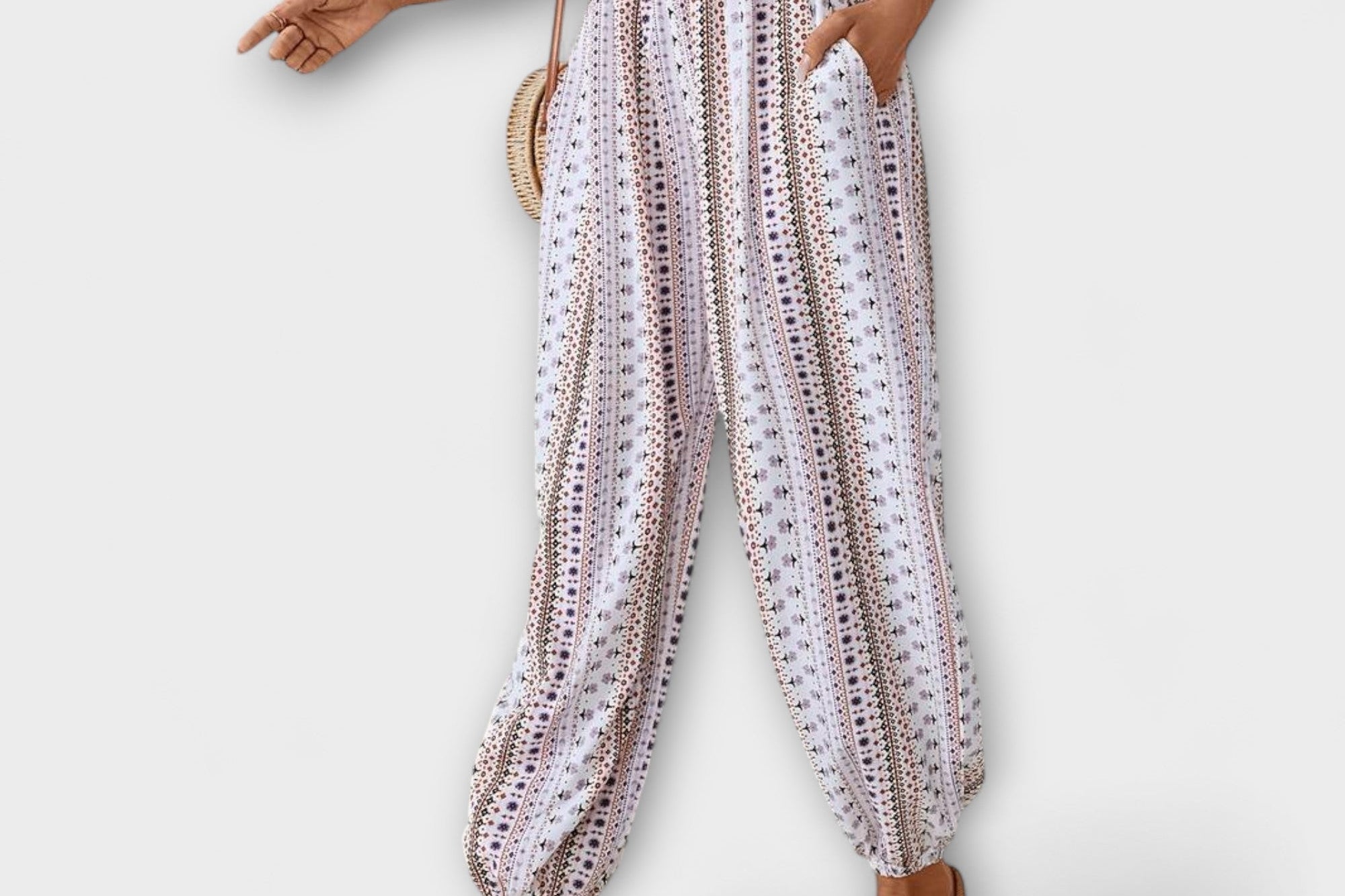 Scarlett - Pants with Ethnic Graphic