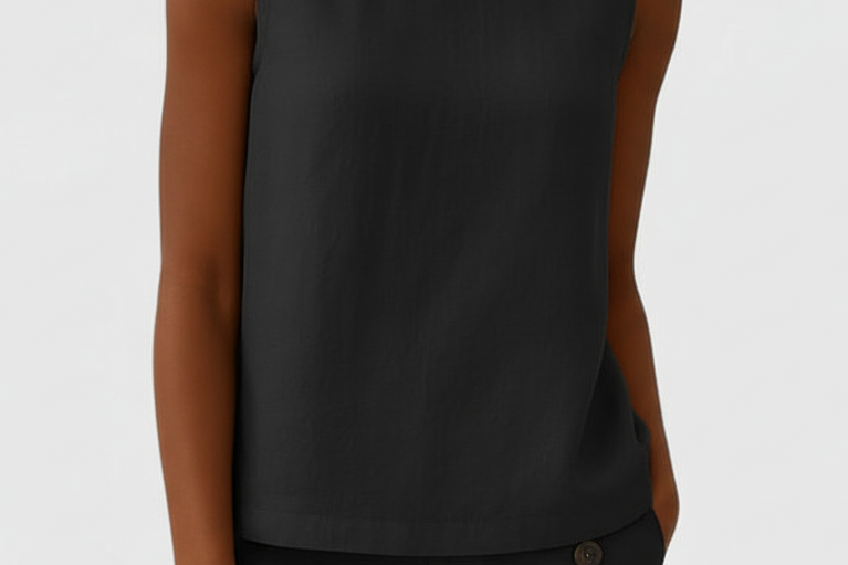 Anastine | Elegant Top with Roll Collar