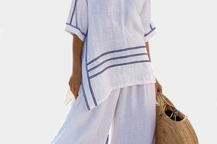 Wynric | Sophisticated Striped Asymmetrical Top & Bold Pants