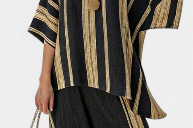 Calden | Comfortable Oversized Striped Top & Relaxed Linen Pants