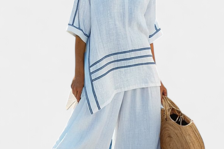 Wynric | Sophisticated Striped Asymmetrical Top & Bold Pants