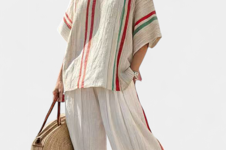Truvane | Comfortable Boho Print Blouse & Loose-Fit Pants