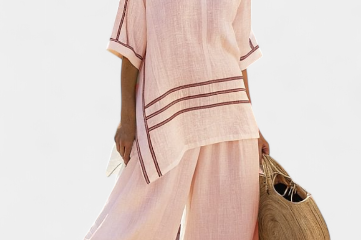 Wynric | Sophisticated Striped Asymmetrical Top & Bold Pants
