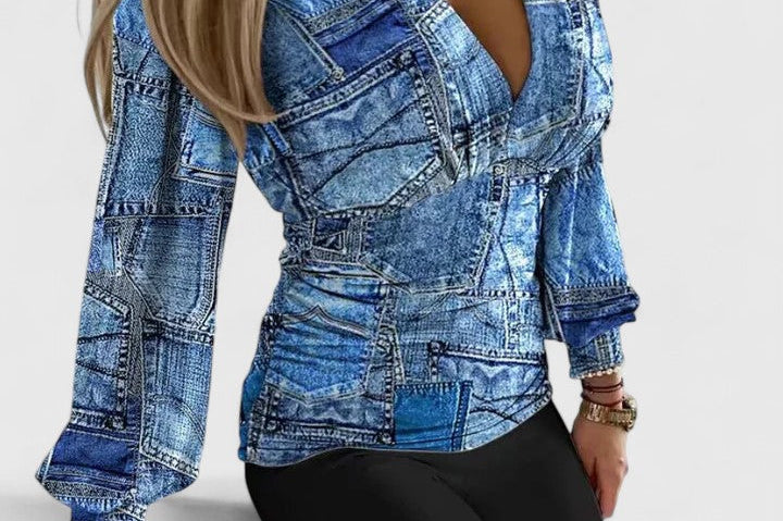 Loravine | Elegant V-Neck Top