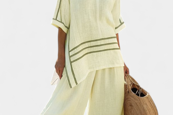 Wynric | Sophisticated Striped Asymmetrical Top & Bold Pants