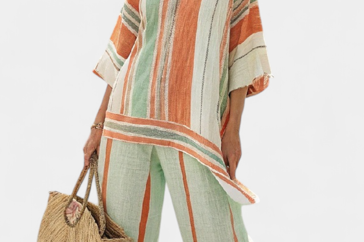 Bellmere | Elegant Asymmetrical Top & Wide-Leg Pants