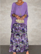 Purple with flowers