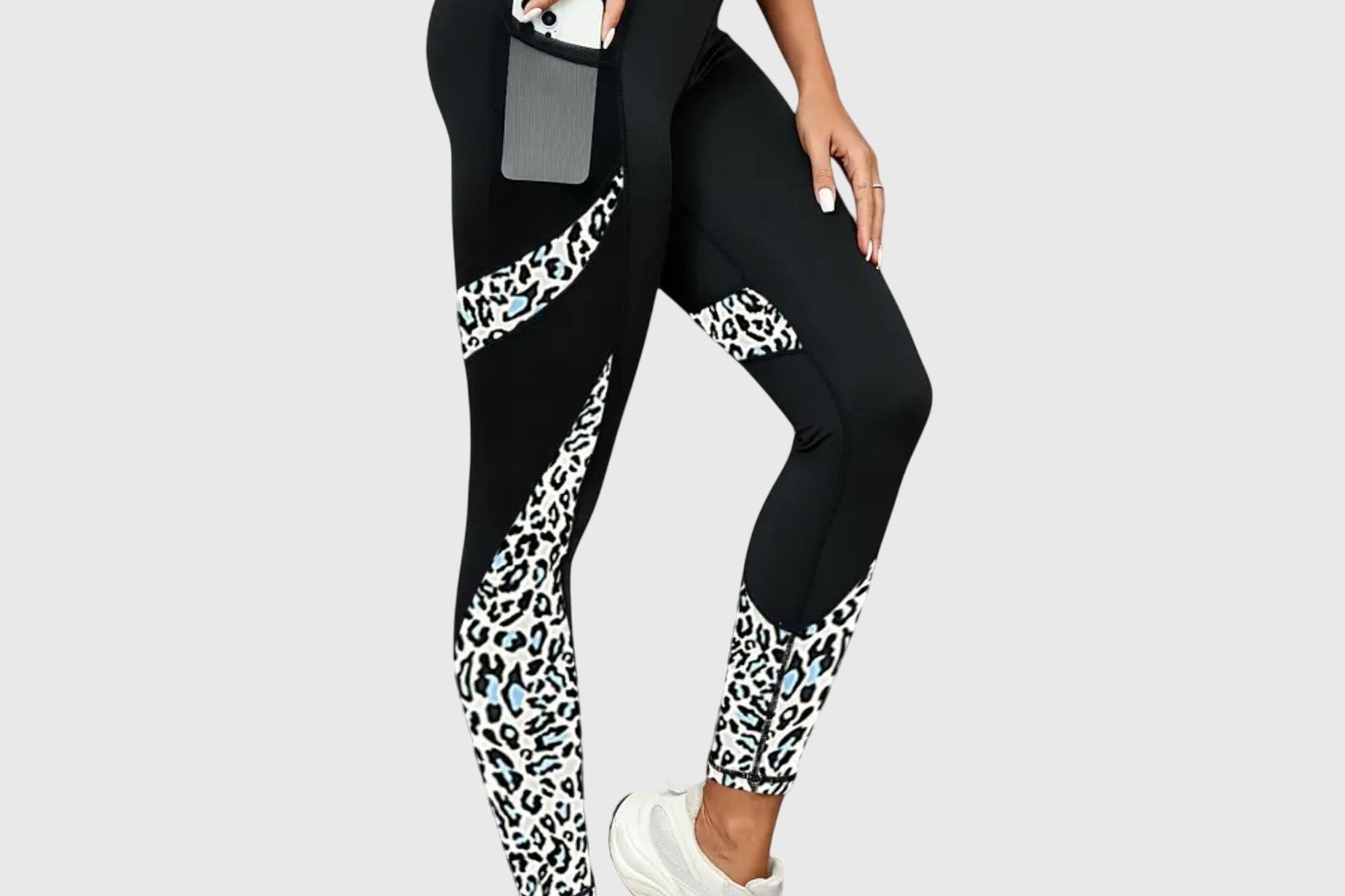 High-Waisted Leopard Print Training Pants