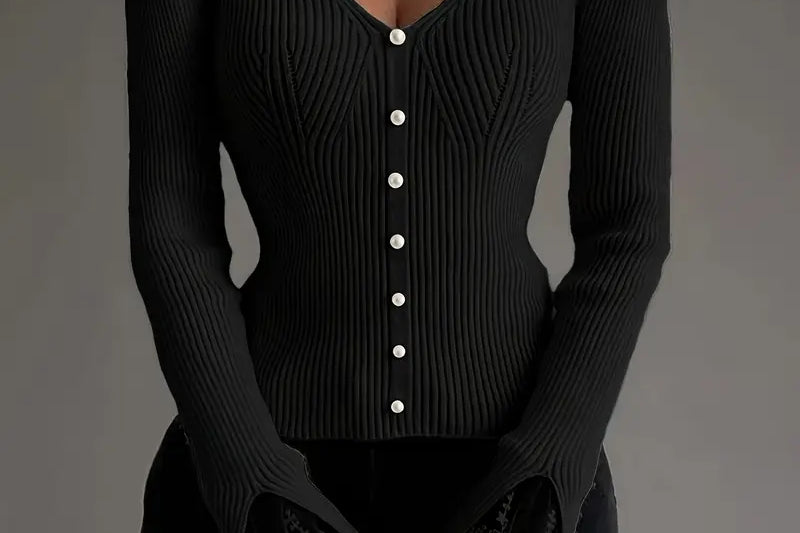 Skylar | Ribbed V-Neck Top