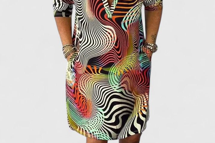 Helinae™ | Sophisticated V-neck Dress