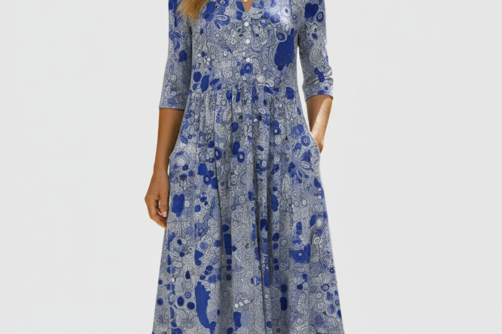 Harlow | Elegant V-Neck Midi Dress